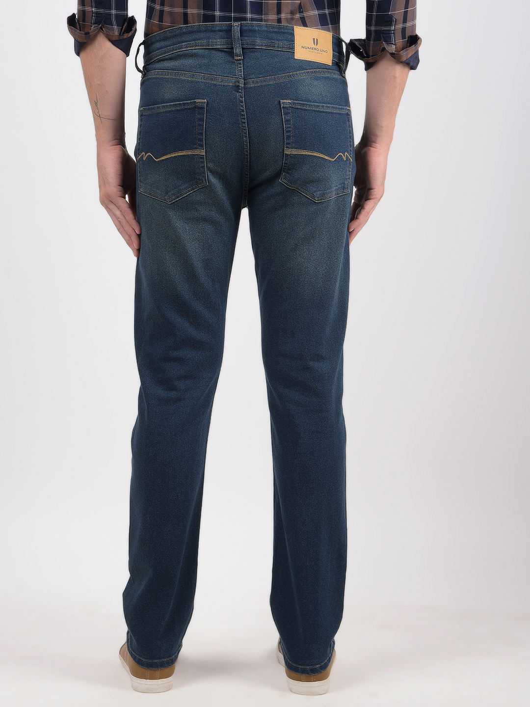 Numero Uno Men Solid Dark Blue Jeans